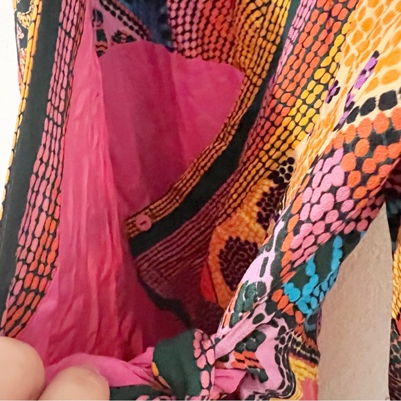 NEW Farm Rio Dotted Patch Scarf Wrap Dress Medium M - Picture 10 of 11